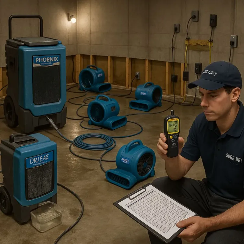 Structural Drying and Dehumidification process in Arkoma, OK